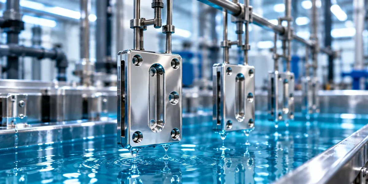 Illustration of surface finishing in a plating bath